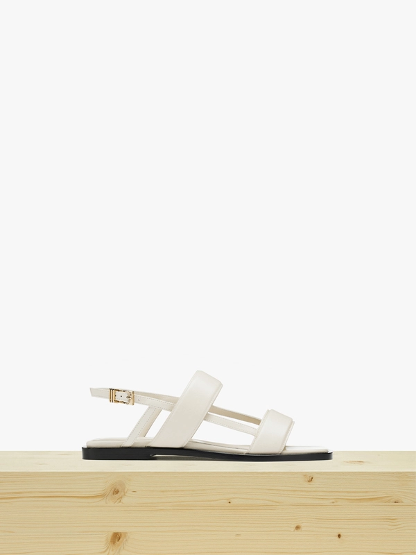 Bone Nappa Leather Sandals