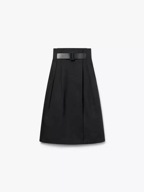 A-LINE WRAP SKIRT IN BLACK