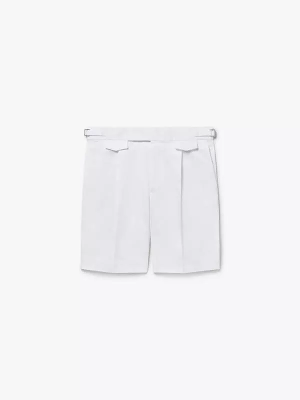 COTTON-GABARDINE TAILORED SHORTS IN IVORY