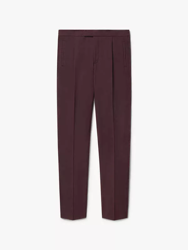 COTTON-POPLIN TROUSERS IN OXBLOOD