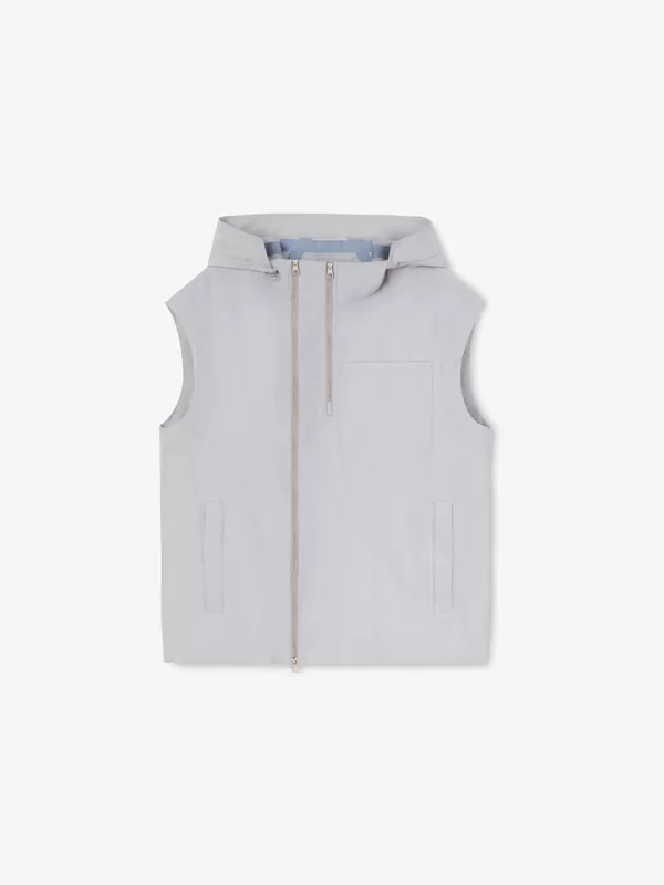 SILK-BLEND GILET IN LIGHT GREY
