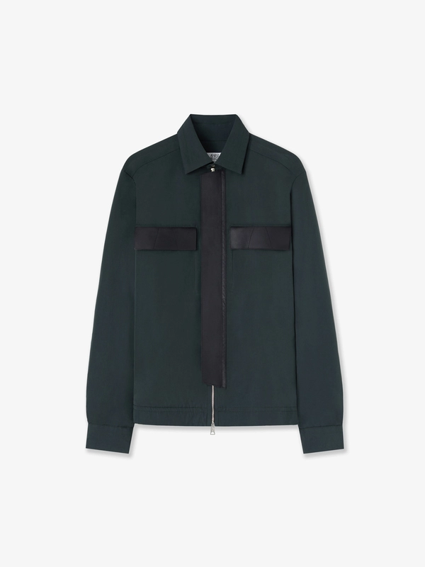 WOOL-BLEND SHIRT IN FOREST GREEN